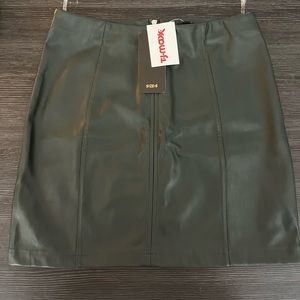 Green Leather Skirt